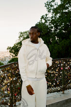 Load image into Gallery viewer, GCLO 'Chain-Stitch' Hoodie - Bone/Titanium Grey