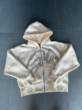Load image into Gallery viewer, GCLO 'Chain-Stitch' Hoodie - Bone/Titanium Grey