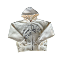 Load image into Gallery viewer, GCLO 'Chain-Stitch' Hoodie - Bone/Titanium Grey