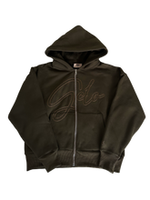 Load image into Gallery viewer, GCLO 'Chain-Stitch' Hoodie - Olive brown