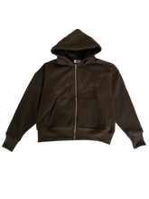 Load image into Gallery viewer, GCLO 'Chain-Stitch' Hoodie - Olive brown