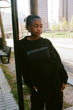 Load image into Gallery viewer, &#39;gclostudios&#39; waffle longsleee tee - black/black