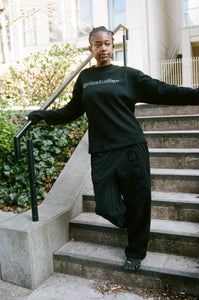 'gclostudios' waffle longsleee tee - black/black