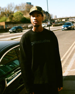 'gclostudios' waffle longsleee tee - black/black