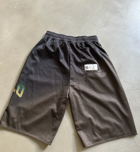 GCLO Athletic Mesh Shorts - Brown/Yellow/Green