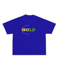 'logo glitch' tee - Blue/Green/Yellow