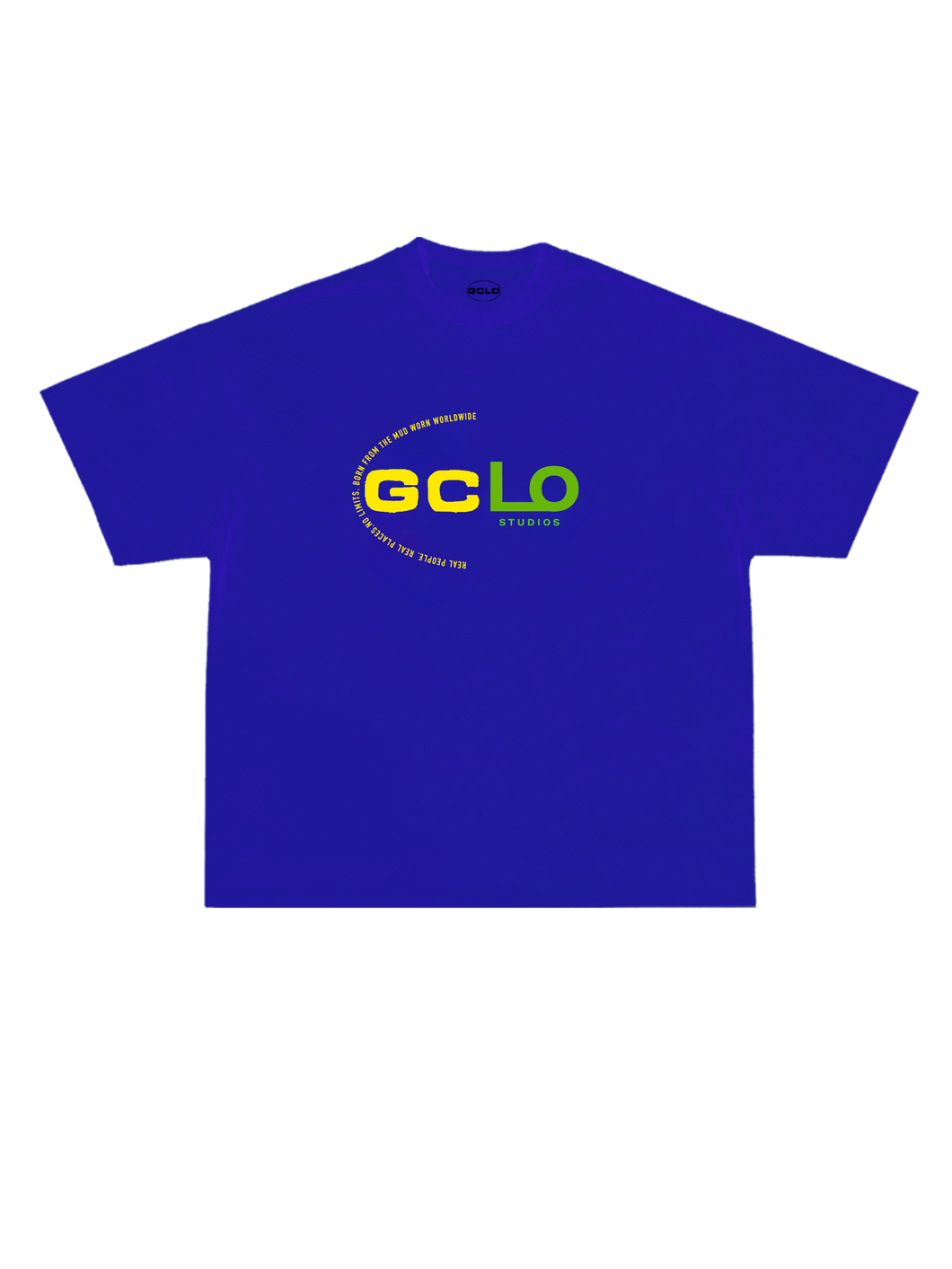'logo glitch' tee - Blue/Green/Yellow