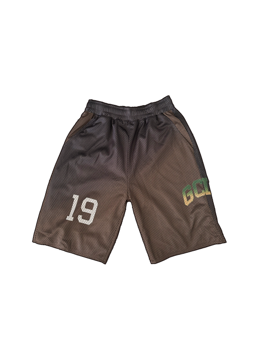 GCLO Athletic Mesh Shorts - Brown/Yellow/Green