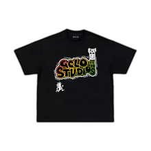 Load image into Gallery viewer, &#39;Carnival Sunset&#39; tee - Black/Red/Yellow/Green