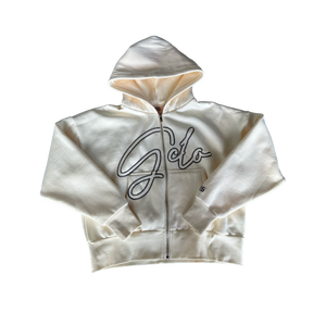 GCLO 'Chain-Stitch' Hoodie - Bone/Titanium Grey