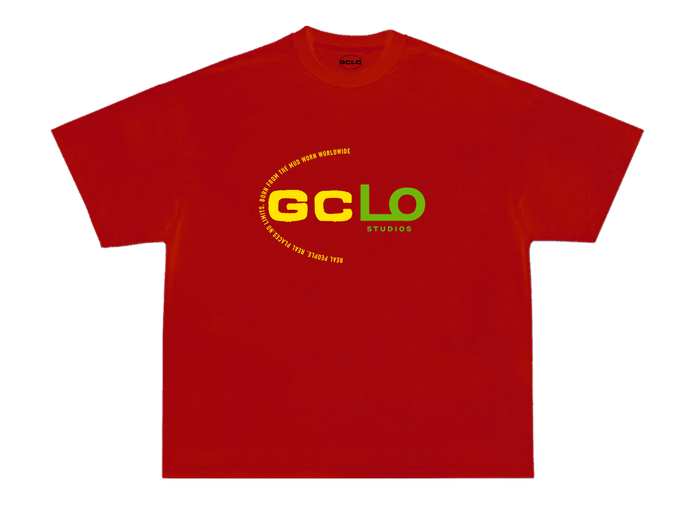 'logo glitch' tee - Red/Green/Yellow