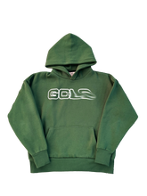 Load image into Gallery viewer, gclo 'smudged' hoodie - forest green/white
