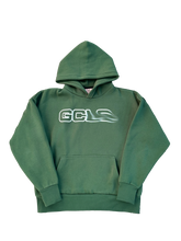 Load image into Gallery viewer, gclo 'smudged' hoodie - forest green/white