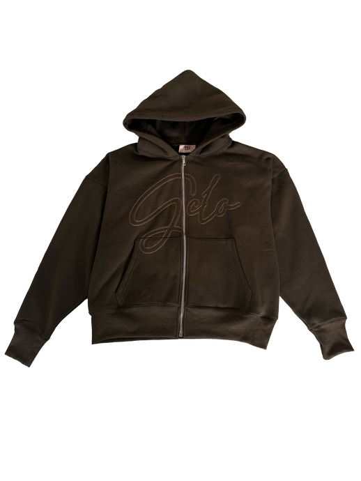 GCLO 'Chain-Stitch' Hoodie - Olive brown