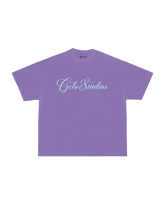 Load image into Gallery viewer, GCLO Cursive Tee - Lilac/Light Blue