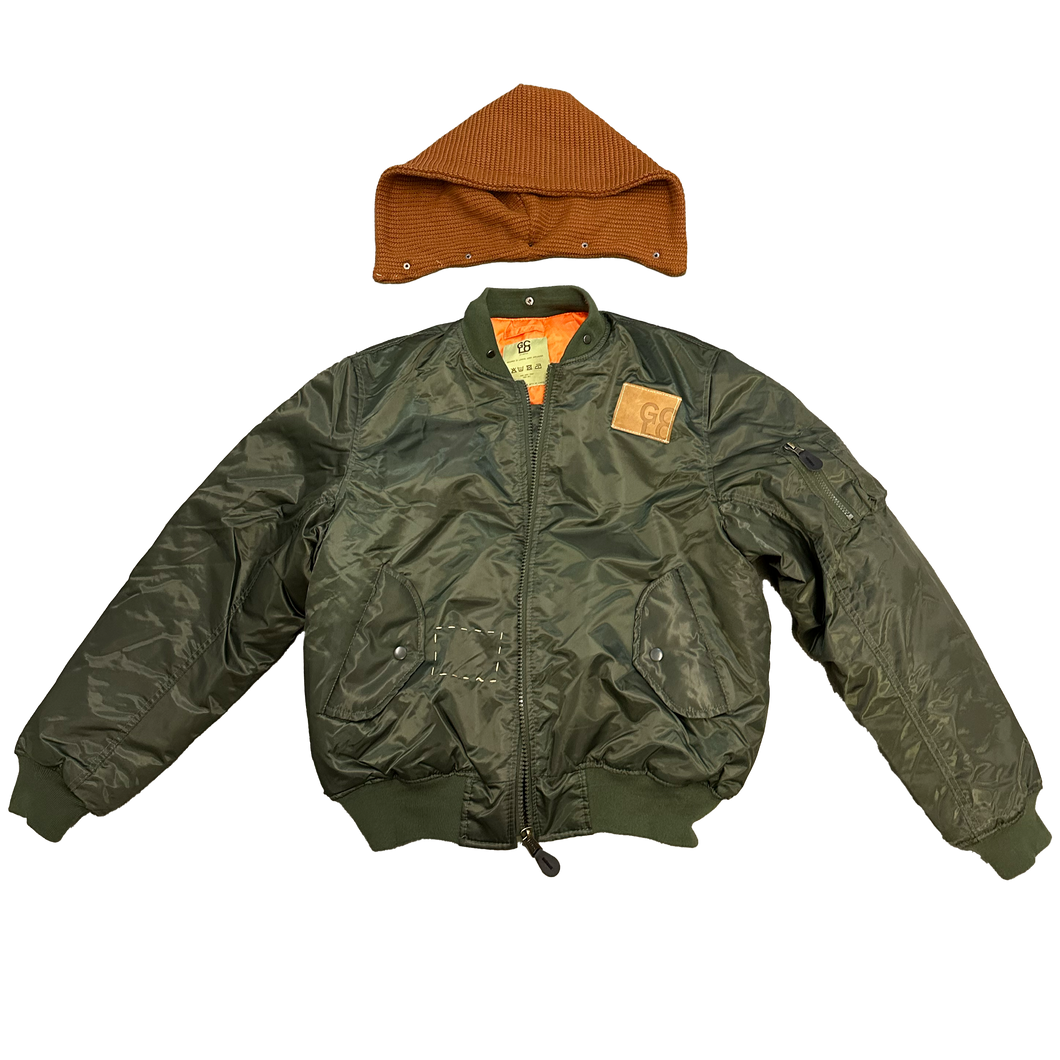 GCLO Patch MA-1 Bomber Jacket W/ detatchable Hood