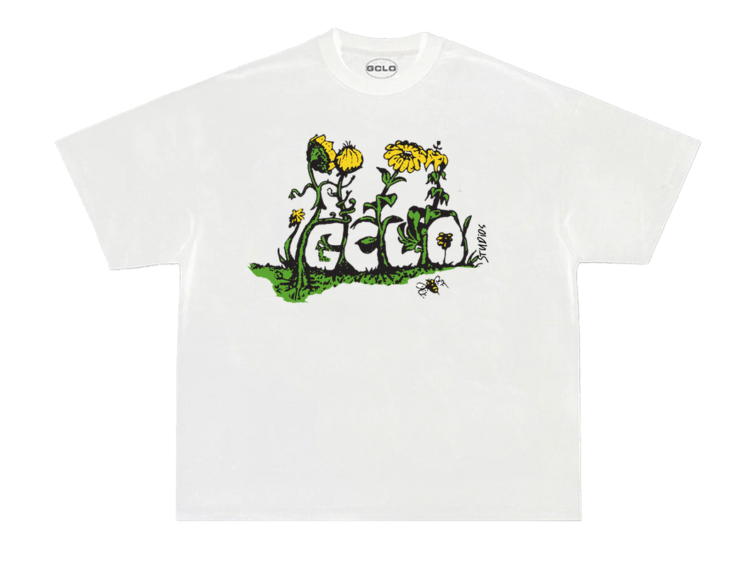 'gclo garden plants' tee - White/Green/Yellow