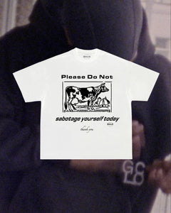 'please do not' tee - Black/White