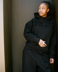 'TripleStitch' Hoodie - Black/Black
