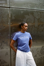 Load image into Gallery viewer, GCLO Cursive Tee - Lilac/Light Blue