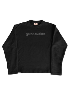 'gclostudios' waffle longsleee tee - black/black