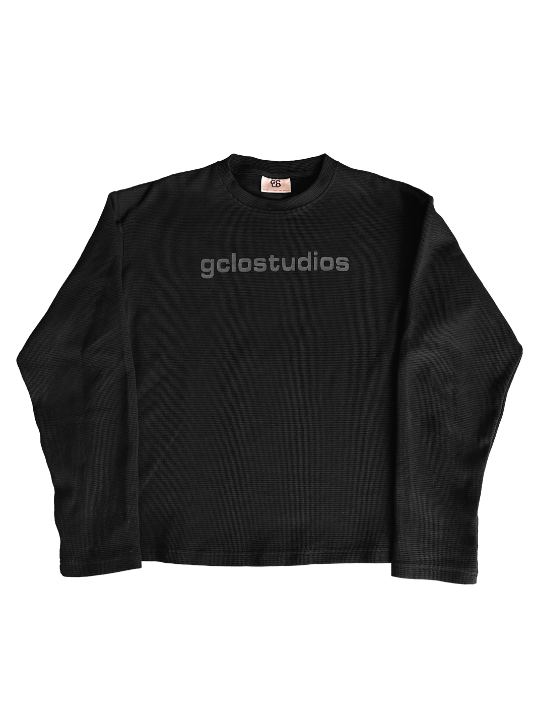 'gclostudios' waffle longsleee tee - black/black