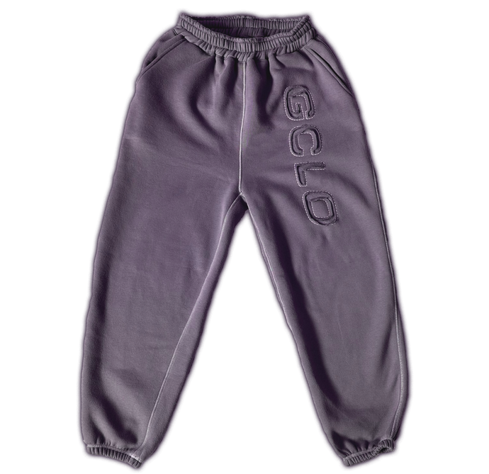 'Rip-stitch' Sweatpants - Washed Lilac/Cream
