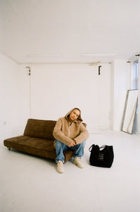 GCLO Corduroy Tote Bag - Black/Frost Grey